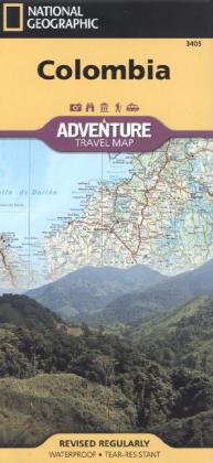 National Geographic Adventure Travel Map Colombia 
