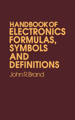 Handbook of Electronic Formulas, Symbols and Definitions 