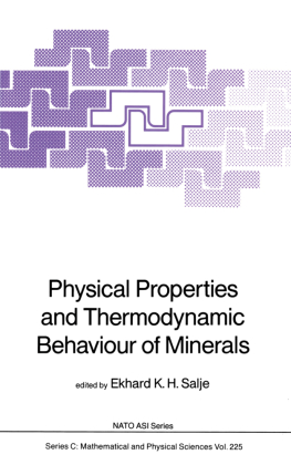 Physical Properties and Thermodynamic Behaviour of Minerals 