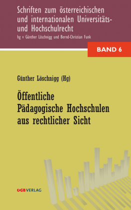 Öffentliche Pädagogische Hochschulen aus rechtlicher Sicht (f. Österreich) 