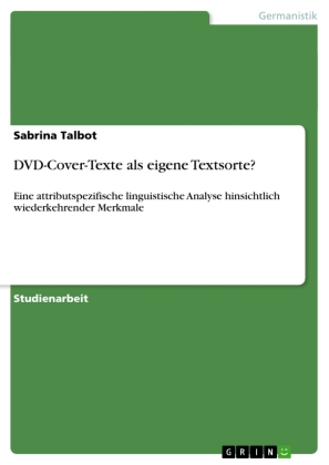 DVD-Cover-Texte als eigene Textsorte? 