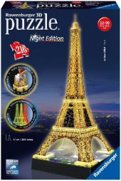 Ravensburger 3D Puzzle Eiffelturm in Paris bei Nacht 12579 - leuchtet im Dunkeln