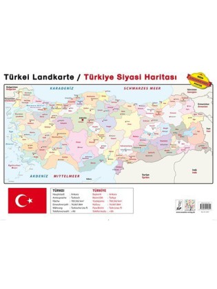 Türkei Landkarte / Türkiye Siyasi Haritasi, Poster 