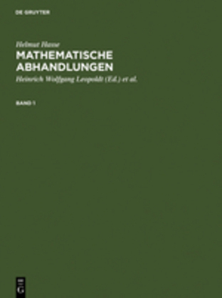 Helmut Hasse: Mathematische Abhandlungen. 1 