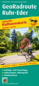 PublicPress Leporello Radtourenkarte GeoRadroute Ruhr-Eder