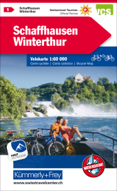 Kümmerly+Frey Karte Radwanderkarte Schweiz Schaffhausen, Winterthur Velokarte