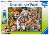 Ravensburger Kinderpuzzle - 12721 Schmusende Raubkatzen - Tier-Puzzle für Kinder ab 8 Jahren, mit 200 Teilen im XXL-Form