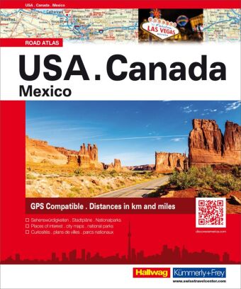 Hallwag Atlas USA Canada Mexico Straßenatlas 