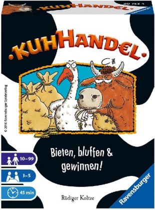Ravensburger 20753 - Kuhhandel, Auktionsspiel für 3-5 Spieler, Kartenspiel mit Kühen ab 10 Jahren, Versteigerung