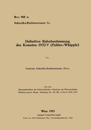 Definitive Bahnbestimmung des Kometen 1932V (Peltier-Whipple) 