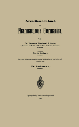 Arzneitaschenbuch zur Pharmacopoea Germanica 