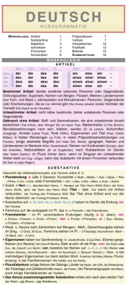 Leporello: Deutsch Kurzgrammatik - Die komplette Grammatik im Überblick 