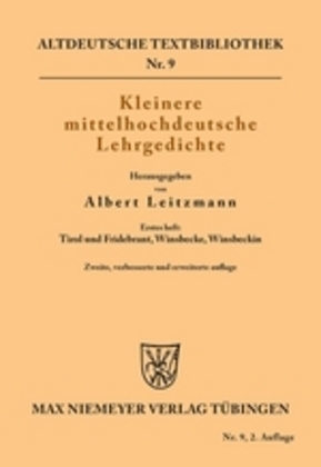 Kleinere mittelhochdeutsche Lehrgedichte 