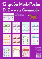 Merk-Poster DaZ - erste Grammatik, 12 farbige DIN-A2-Poster
