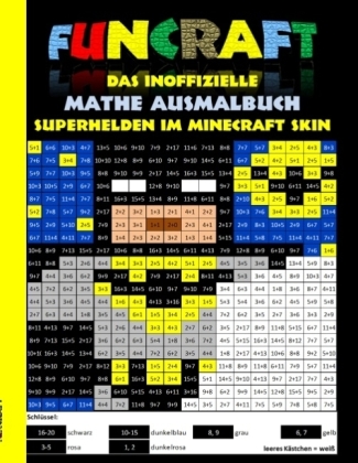 Funcraft - Das inoffizielle Mathe Ausmalbuch: Superhelden im Minecraft Skin (Cover Batman) 