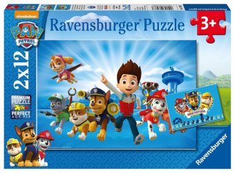 Ravensburger Kinderpuzzle - 07586 Ryder und die Paw Patrol - Puzzle für Kinder ab 3 Jahren, Paw Patrol Puzzle mit 2x12 T