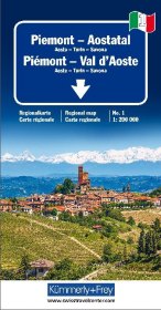 Kümmerly+Frey Karte Piemont - Aostatal / Piemont - Val d' Aoste Regionalkarte
