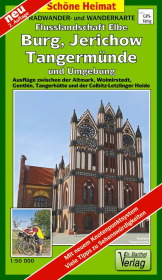 Radwander- und Wanderkarte Flusslandschaft Elbe, Burg, Jerichow, Tangermünde und Umgebung