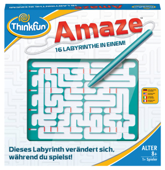 ThinkFun - 76320 - Amaze - ein sich veränderndes Labyrinth. Wer findet den Weg hinaus? Ein Knobelspiel für Jungen und Mä