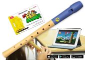 Flute Master (App) mit Blockflöte aus Holz-Kunststoff (deutsche Griffweise)