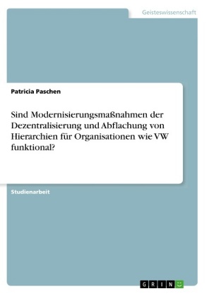 Sind Modernisierungsmaßnahmen der Dezentralisierung und Abflachung von Hierarchien für Organisationen wie VW funktional? 