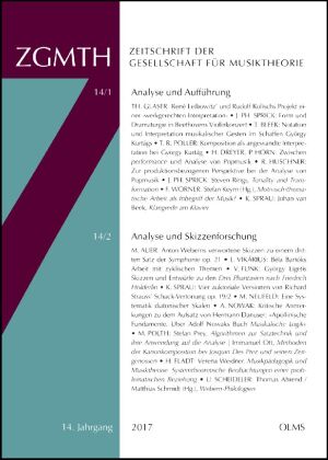 ZGMTH - Zeitschrift der Gesellschaft für Musiktheorie, 14. Jahrgang 2017 
