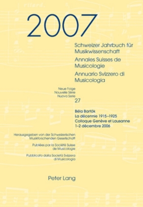 Schweizer Jahrbuch für Musikwissenschaft- Annales Suisses de Musicologie- Annuario Svizzero di Musicologia 