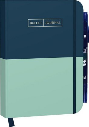 Bullet Journal "Mint Blue" 05 mit original Tombow TwinTone Dual-Tip Marker 42 navy 