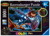 Ravensburger Kinderpuzzle - 13710 Leuchtende Dragons - Dragons-Leuchtpuzzle für Kinder ab 6 Jahren, mit 100 Teilen im XX