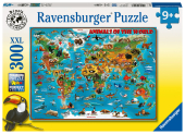 Ravensburger Kinderpuzzle - 13257 Tiere rund um die Welt - Puzzle-Weltkarte für Kinder ab 9 Jahren, mit 300 Teilen im XX
