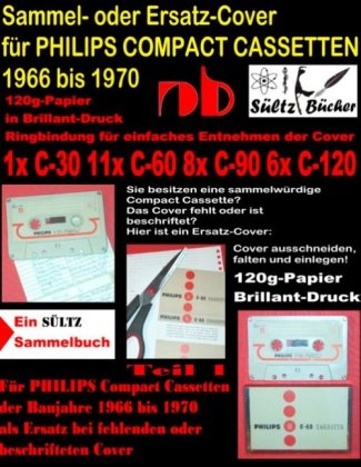 Sammel- oder Ersatz-Cover für PHILIPS COMPACT CASSETTEN 1966 bis 1970 