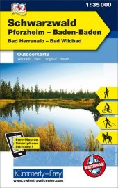 Kümmerly+Frey Outdoorkarte Schwarzwald, Pforzheim, Baden-Baden, Bad Herrenalb, Bad Wildbad