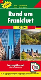 Freytag & Berndt Auto + Freizeitkarte Rund um Frankfurt, 1:150.000, Top 10 Tips