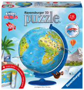 Ravensburger 3D Puzzle 11160 - Puzzle-Ball Kinderglobus in deutscher Sprache - 180 Teile - Puzzle-Ball Globus für Kinder