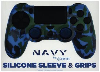 PS4 Silicone Sleeve + Grips Navy 