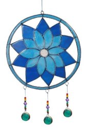Suncatcher "Lotus Chakra" Resin blau 15 x 35 cm