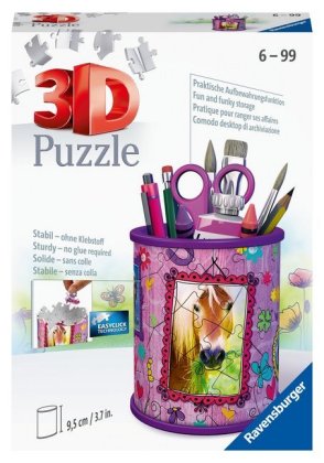 Ravensburger 3D Puzzle 11175 - Utensilo Pferde - 54 Teile - Stiftehalter für Tier-Fans ab 6 Jahren, Schreibtisch-Organiz