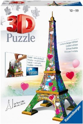 Ravensburger 3D Puzzle 11183 - Eiffelturm Love Edition - 216 Teile - Das Wahrzeichen aus der Stadt der Liebe zum selber