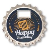 Bieröffner/Untersetzer mit Magnet - "Happy Beersday"