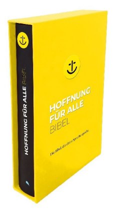 Hoffnung für alle. Die Bibel - "Black Hope Geschenkbibel" - Großformat mit Loch-Stanzung im gelben Schuber 