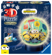 Ravensburger 3D Puzzle 11180 - Nachtlicht Puzzle-Ball Minions - 72 Teile - ab 6 Jahren, LED Nachttischlampe mit Klatsch-