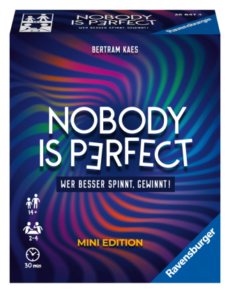 Ravensburger 26847 - Nobody is perfect Mini Edition - Kommunikatives Kartenspiel für die ganze Familie, Spiel für Erwach
