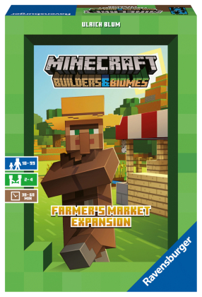 Ravensburger 26869 - Minecraft Builders & Biomes Farmers Market Expansion - Erweiterung zum Brettspiel Minecraft Builder