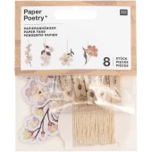 Papieranhänger, Nature, Blumen FSC Mix
