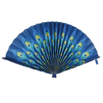 Fiesta And Siesta - Folding Paper Fan - Peacock 