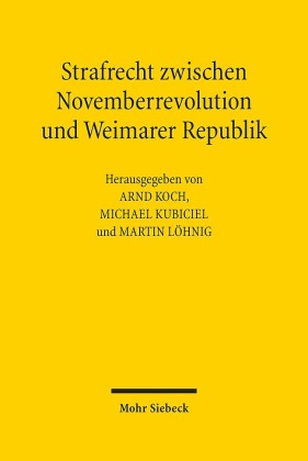 Strafrecht zwischen Novemberrevolution und Weimarer Republik 