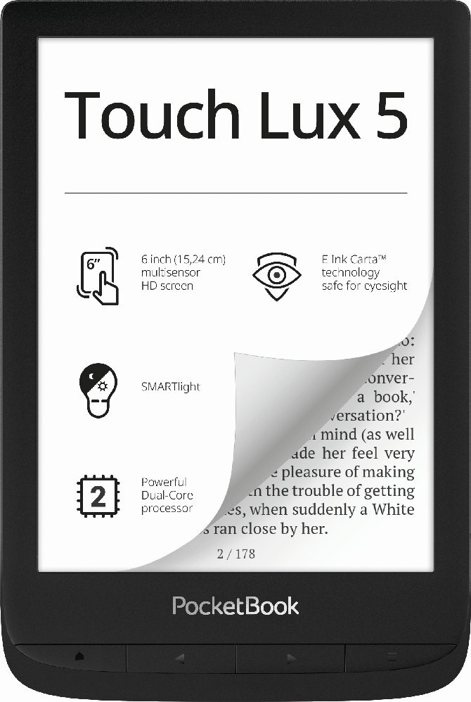 PocketBook Touch Lux 5 InkBlack, E-Book Reader