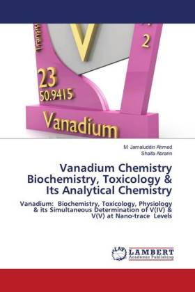 Vanadium Chemistry Biochemistry, Toxicology & Its Analytical Chemistry 