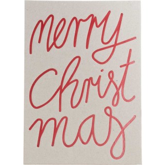 Postkarte, Merry Christmas, Graukarton/Rot FSC Mix