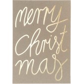 Postkarte, Merry Christmas, Graukarton/Gold FSC Mix